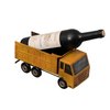 Vintiquewise Decorative Rustic Metal Yellow Single Bottle Truck Wine Holder for Tabletop or Countertop QI004538
